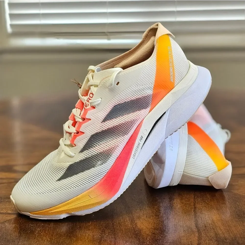 Adidas Boston 12 Women's Running Shoes Size 8.5 Beige Orange Lightstrike Pro New